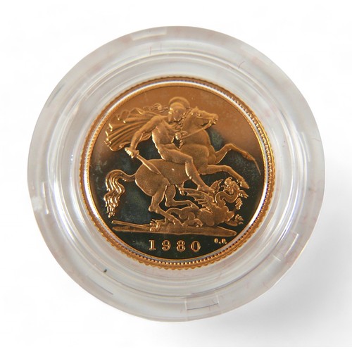 103 - An Elizabeth II gold proof half sovereign, 1980.