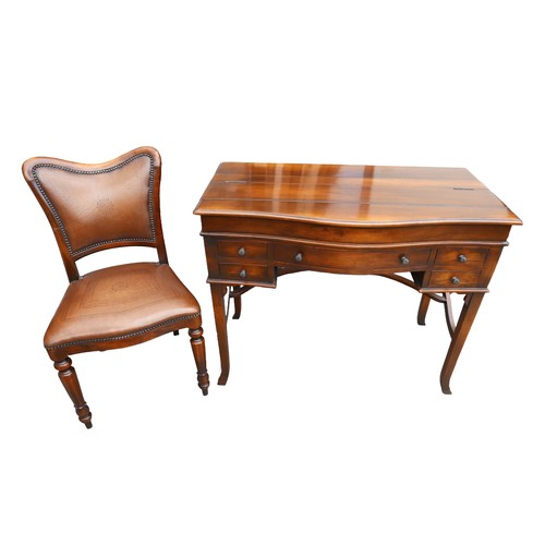 358 - A writing desk and chair by Theodore Alexander, the desk having a lift up top and fitted interior ab... 