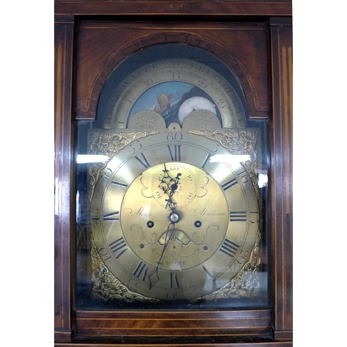 355 - A George III mahogany 8-day longcase clock, Moses Abraham, Frome,the twin train movement with anchor... 