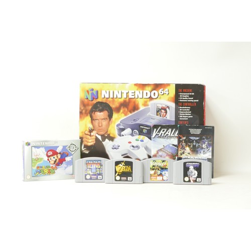 233 - A Nintendo 64 'Golden Eye' edition games console, including 'Golden Eye' cartridge, one controller a... 