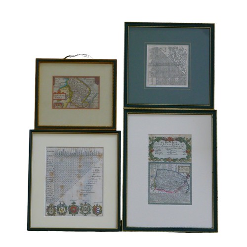 289 - A group of eight 17th century and later maps of East of England and Midlands, including after Pieter... 