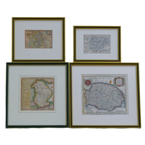 289 - A group of eight 17th century and later maps of East of England and Midlands, including after Pieter... 