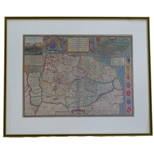 293 - A group of four 17th century and later maps of England, including after John Speed (English, 1552-16... 