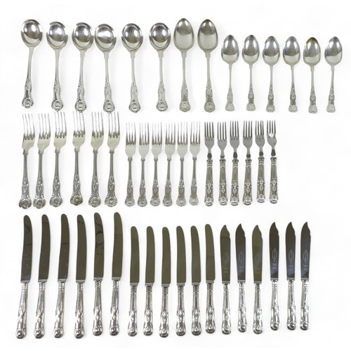 98 - An Elizabeth II six setting suite of silver kings pattern cutlery, mostly Viner's Ltd Sheffield 1957... 