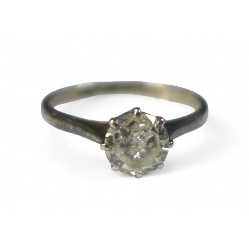 58 - A Platinum and 18ct white gold diamond solitaire ring, the round cut diamond approximately 6 by 6 by... 