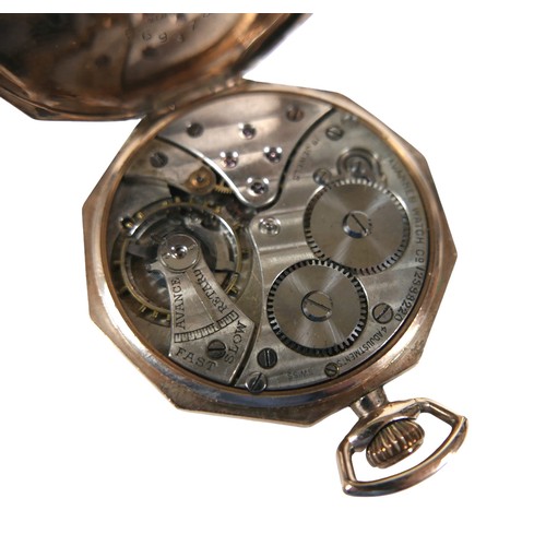 111 - Two gold plated pocket watches, Tavannes and Tissot & Fils, both top wind, 45mm cases, both running.