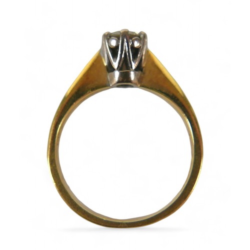 61 - An 18ct yellow gold solitaire diamond ring, marked .33 for 0.33ct, size K, 3.6g.