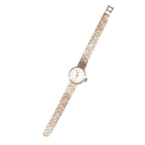 114 - A 9ct yellow gold Longines ladies bracelet watch, manual wind, 18mm case, broken strap, total 16.8gs... 