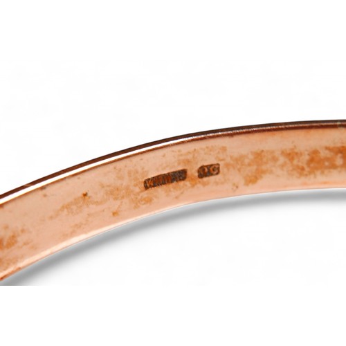 73 - A 9ct gold bangle, 8.1cm diameter, 20.0g.