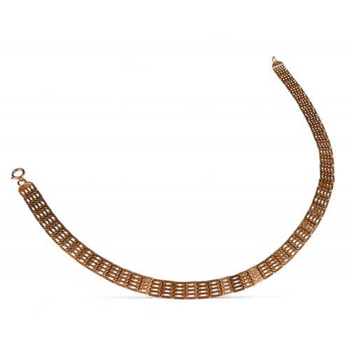 75 - A 9ct gold flat weave necklace, 28.6g, 40.5cm long.