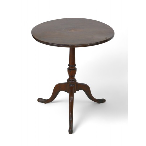 331 - A George III mahogany tilt top wine table, on a turned column and tripod base, 60cm diameter 70cm hi... 