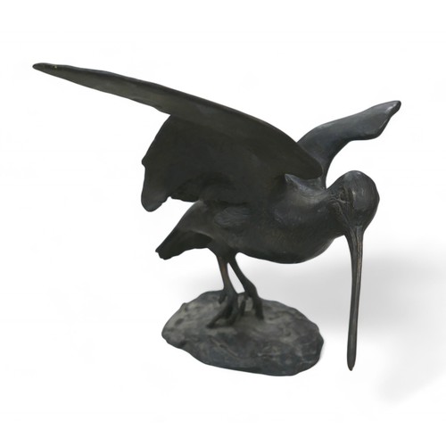 171 - Roger Luxton bronze snipe, 26 by 21 by 19cm high, with letter from the artist, provenance - from a p... 