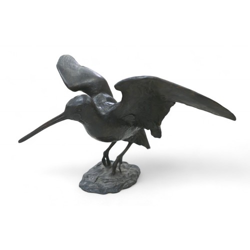 171 - Roger Luxton bronze snipe, 26 by 21 by 19cm high, with letter from the artist, provenance - from a p... 