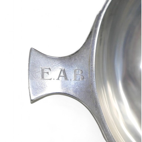 81 - A Victorian Scottish silver quaich, handles engraved 'E.A.B. FROM E.T.A.',possibly Sutherland & Horn... 