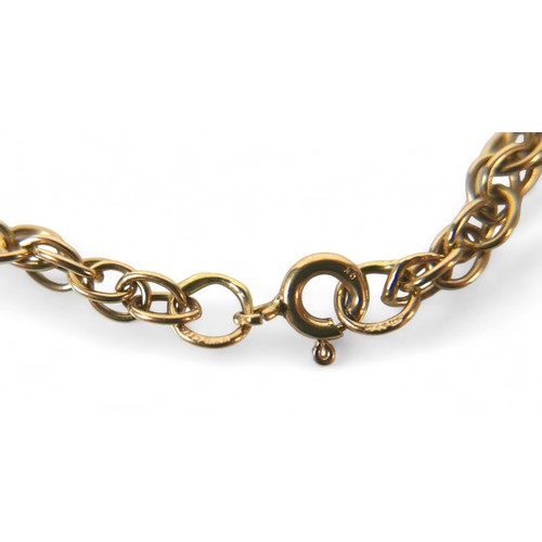 119 - A 9ct yellow gold chain, 46cm by 3mm, 9.4g.