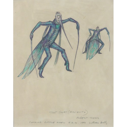 245 - A group of three pictures by opera set and costume designer William Dudley, including a costume sket... 