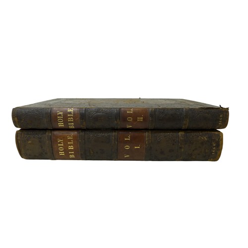 184 - Two 17th century Holy Bibles: Vol. I and II, no illustration plates in either volume. (2)