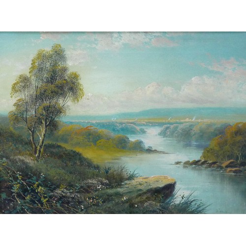 256 - After Niemann (19th century, Continental School): two landscape oil on canvases, signed, both 29 by ... 