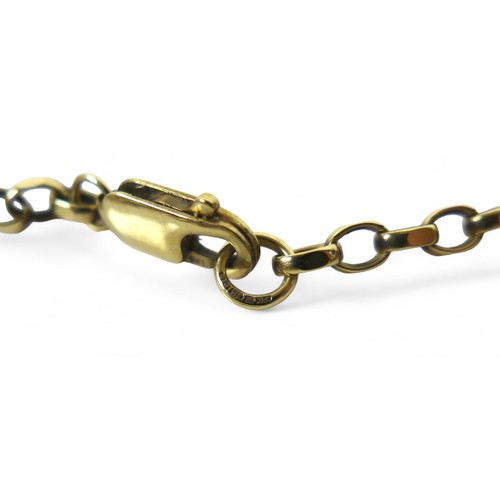 68 - A 9ct gold cable chain, with lobster clasp, 42.5cm long, 8.0g.