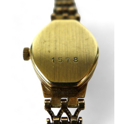 100 - A 9ct gold ladies Rotary cocktail watch, with wishbone design strap, 10.6g.