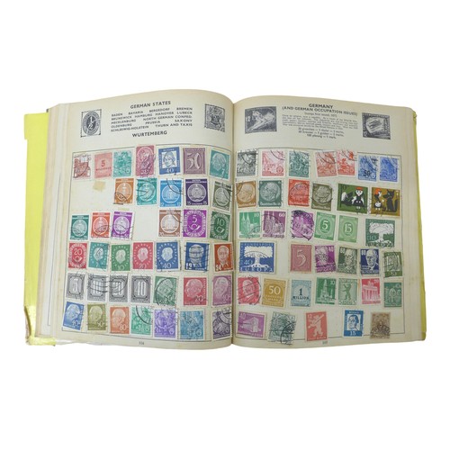 203 - Philatelic: three mid 20th century stamp albums, containing a collection of assorted GB and world st... 