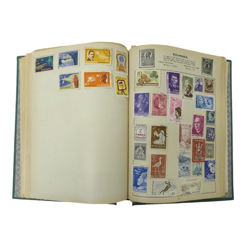 203 - Philatelic: three mid 20th century stamp albums, containing a collection of assorted GB and world st... 