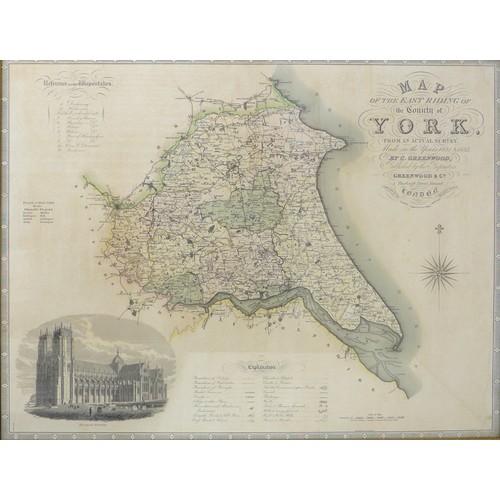 224 - Two maps of York, framed 79.5 by 63cm, and Northampton, 75 by 63cm. (2)