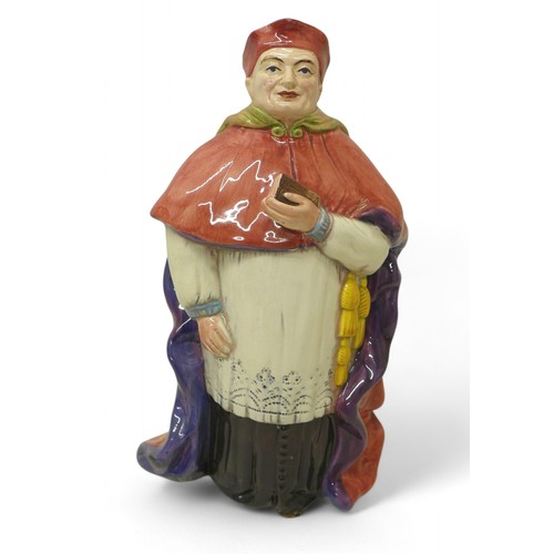 152 - A collection of porcelain and ceramics, including a large cardinal Wolsey jug figure, a Meissen porc... 