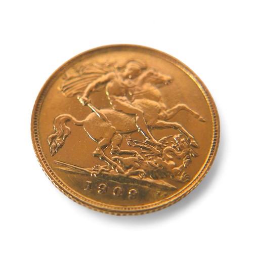 130 - An Edward VII gold half sovereign, 1909.