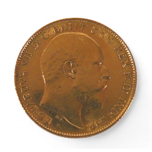 130 - An Edward VII gold half sovereign, 1909.