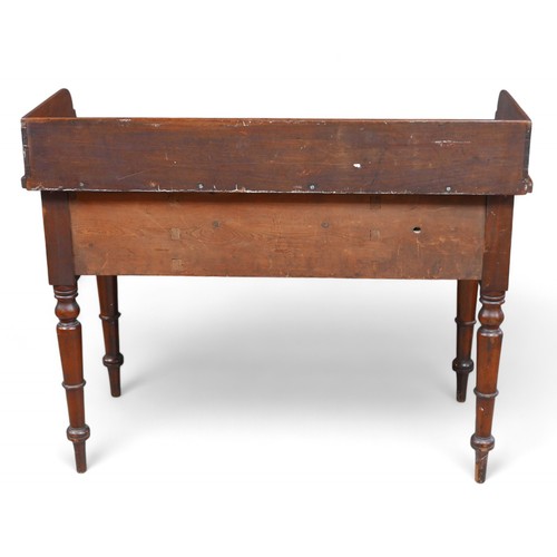 311 - A 19th century mahogany wash stand, with turned legs, 112 by 53 by 90.5cm high.