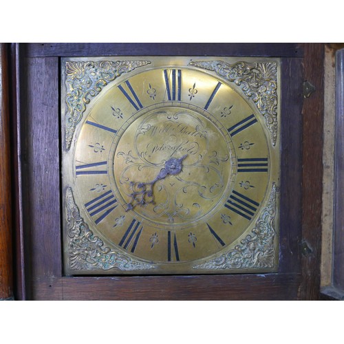 353 - An 18th century oak 30 hour long case clock by William Batt of Petersfield, with brass 10 inch squar... 