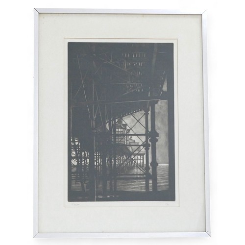 222 - M. Grey-West (British, 20th century): a limited edition seaside pier etching, signed and numbered 21... 