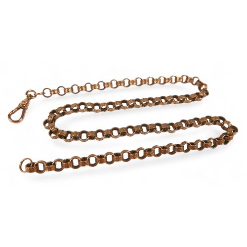 77 - A 9ct gold fob chain, 48.5cm long, 29.1g.