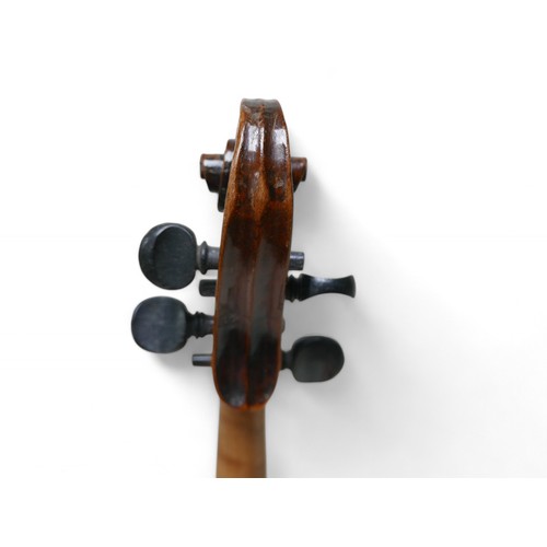 196 - Two 19th century continental violins, comprising one bearing a label 'Petrus Gyarnerius Filius Josep... 