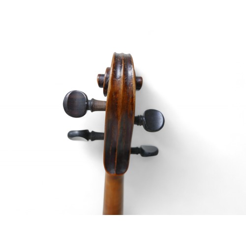 196 - Two 19th century continental violins, comprising one bearing a label 'Petrus Gyarnerius Filius Josep... 