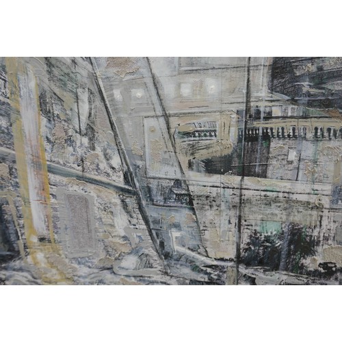 330 - Daniela Gullotta (Italian, b. 1974): 'Castel S'Angelo 2010', mixed media on wood, 200 by 3.5 by 140c... 