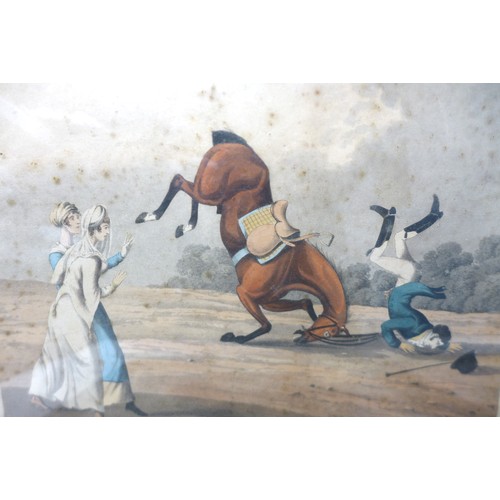 303 - Four 19th century horse riding prints, entitled 