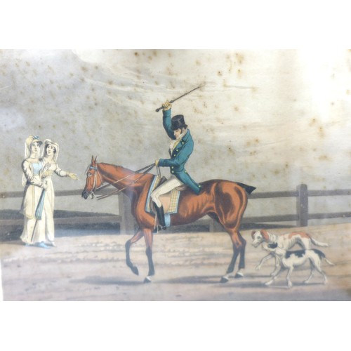 303 - Four 19th century horse riding prints, entitled 