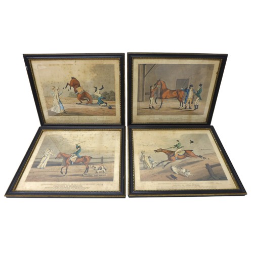 303 - Four 19th century horse riding prints, entitled 