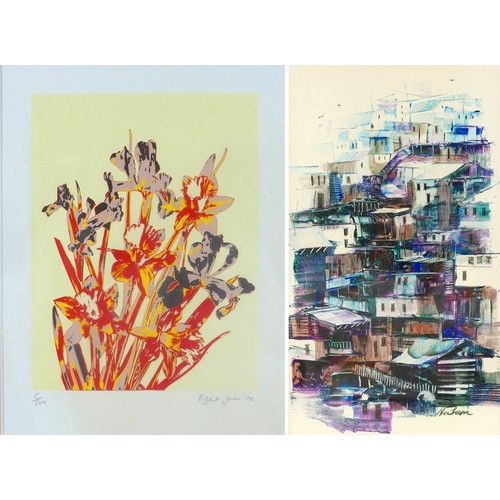 313 - A Robert Jones limited edition print, of mixed blooms, 5/500, dated 1974, signed lower right corner,... 