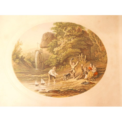 306 - Three 19th century oval prints by Le Blond & co, and LA Elliot & co Boston USA, coloured, each 20cm ... 