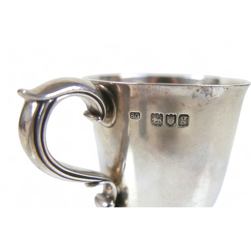 113 - A silver presentation small tankard and a silver serviette ring, total weight 257.9g/8.2toz. (2)