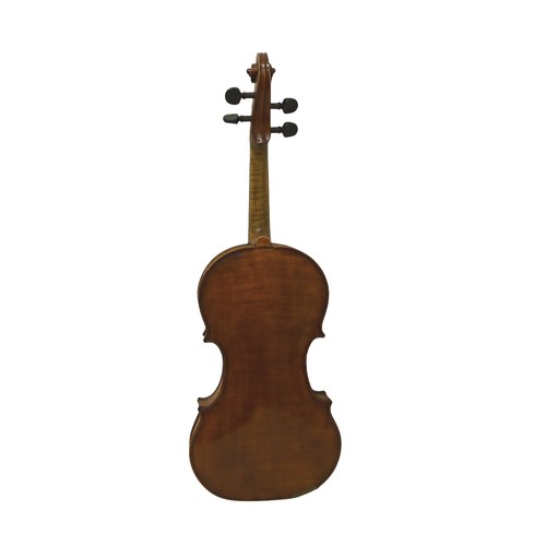 258 - A 20th century violin, with a 36cm two piece back, hand written label 