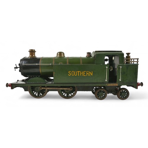 254 - A live steam locomotive Southern Railways 0-4-4, scratch-built tank locomotive, in green Southern li... 