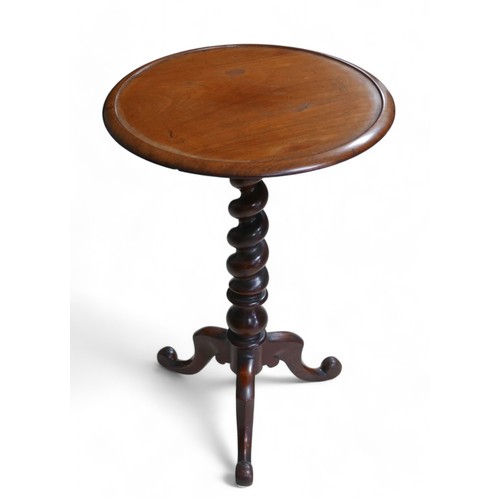 341 - A 19th century mahogany occasional table, with circular top, carved support and tripod base, 49 by 7... 