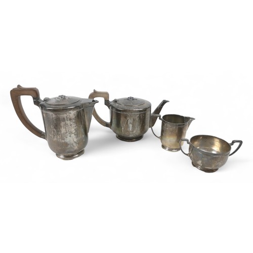 133 - A silver four piece tea service, Harrods London 1938/39 1939/40, total weight 1876.5g/60.3 toz. (4)