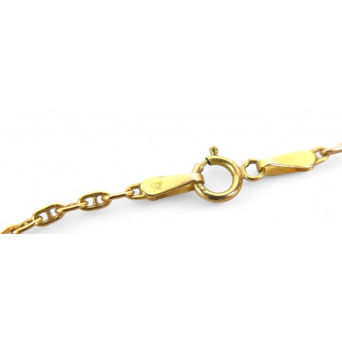 50 - A collection of of gold and gilt jewellery, including a 9ct yellow gold 64cm chain, 4.3g, total weig... 