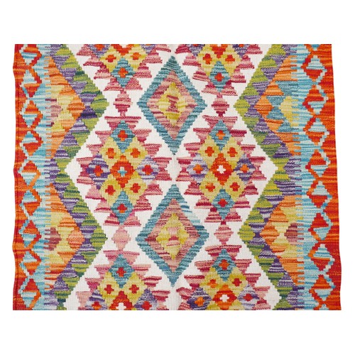 364 - Chobi Kilim hand knotted woollen rug, 121 by 79cm.