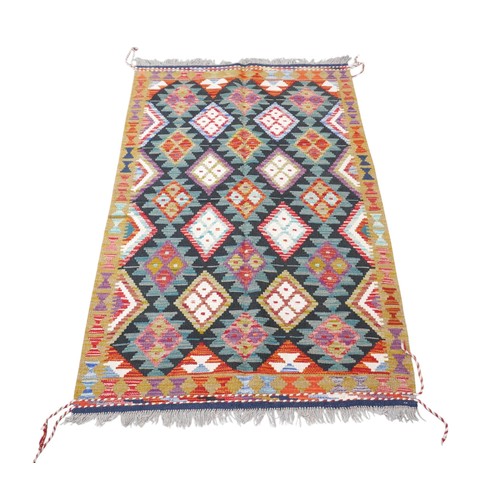 372 - Maimana Kilim hand knotted woollen rug, 154 by 100cm.